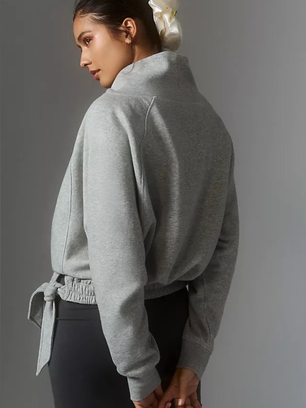 Daily Practice by Anthropologie Long-Sleeve Funnel Neck Sweatshirt Grey Medium - Picture 4 of 10